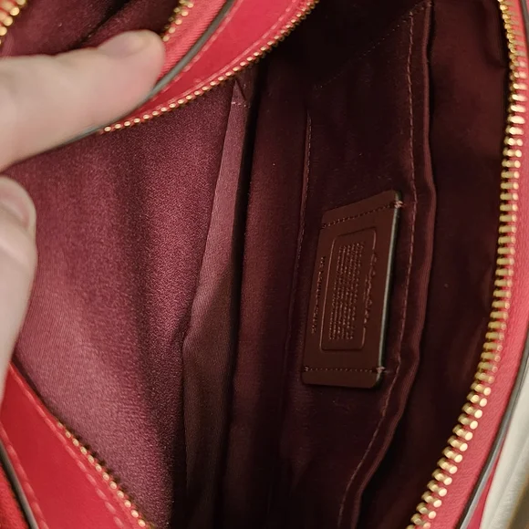 Coach Jes Puffer Heart Red Crossbody Camera Bag C2812 - Picture 7 of 9